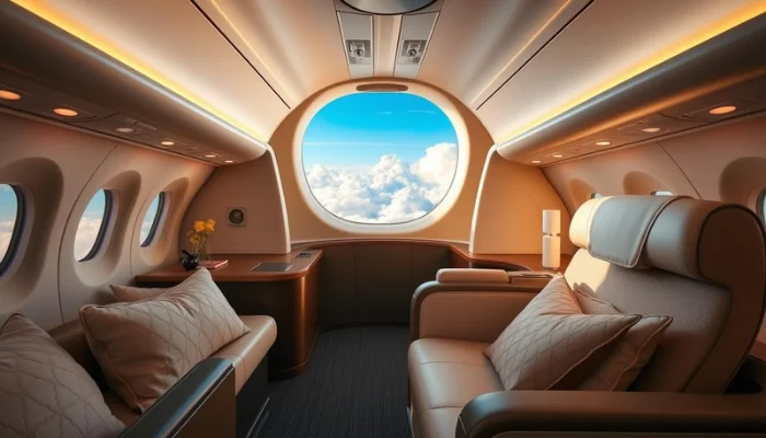 emphasizing comfort and exclusivity in air trave