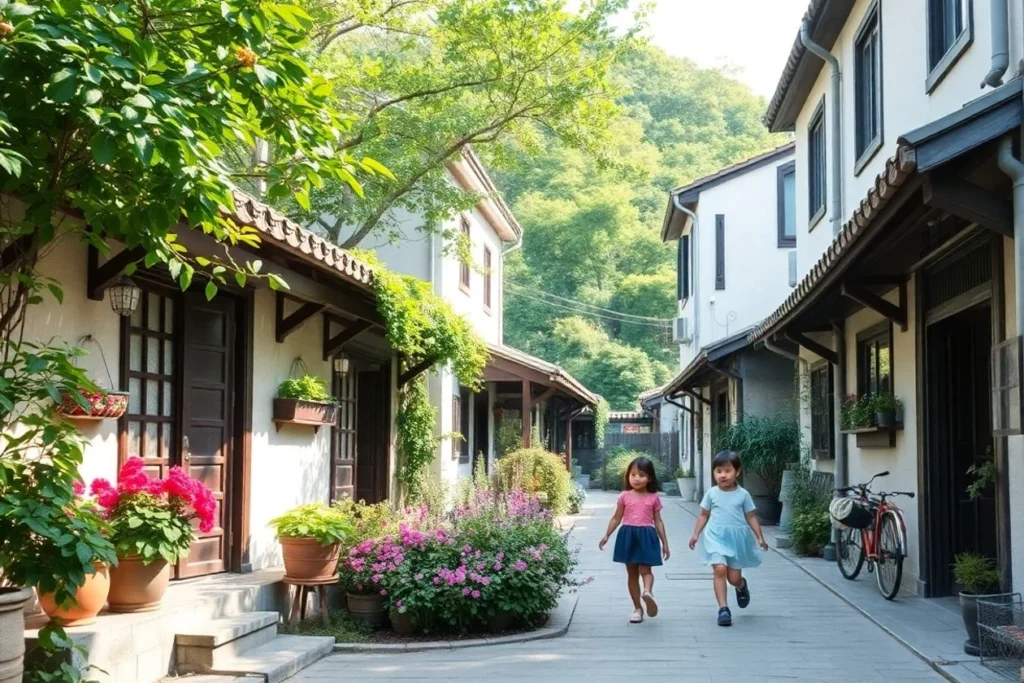 family enjoying leisure time in a quiet ikseon dong spot