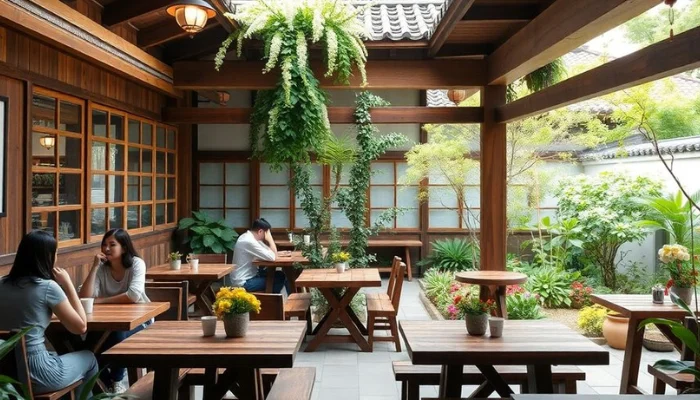 traditional hanok cafes in ikseon dong with outdoor seating