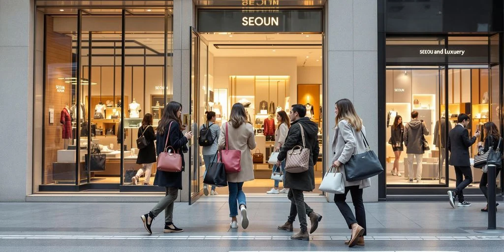 Group shopping in luxury boutiques in Seoul