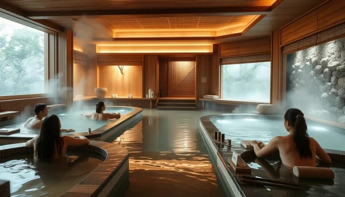 Korean spa featuring traditional jjimjilbang interior design