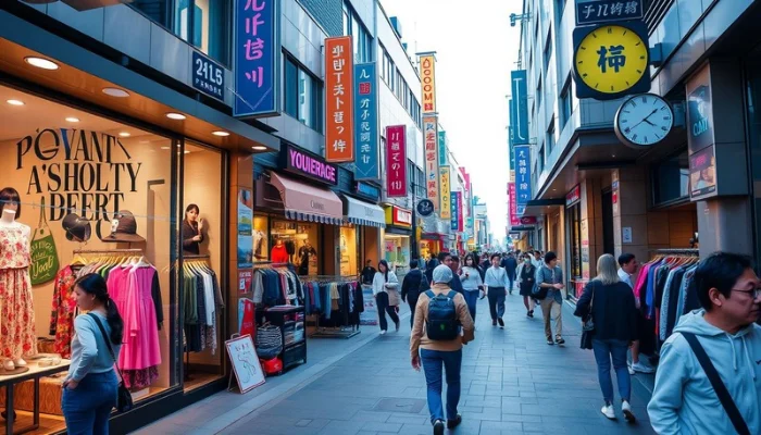 Seoul street lined with trendy boutiques