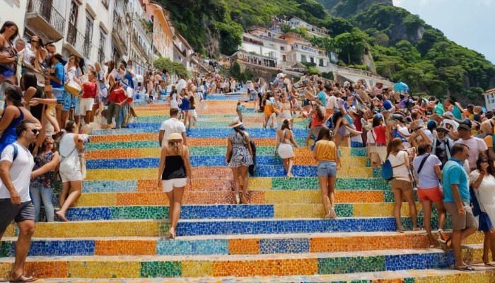 famous Selaron Steps in the heart of Rio de Janeiro